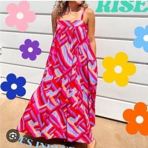 Colorful Geometric Maxi Dress